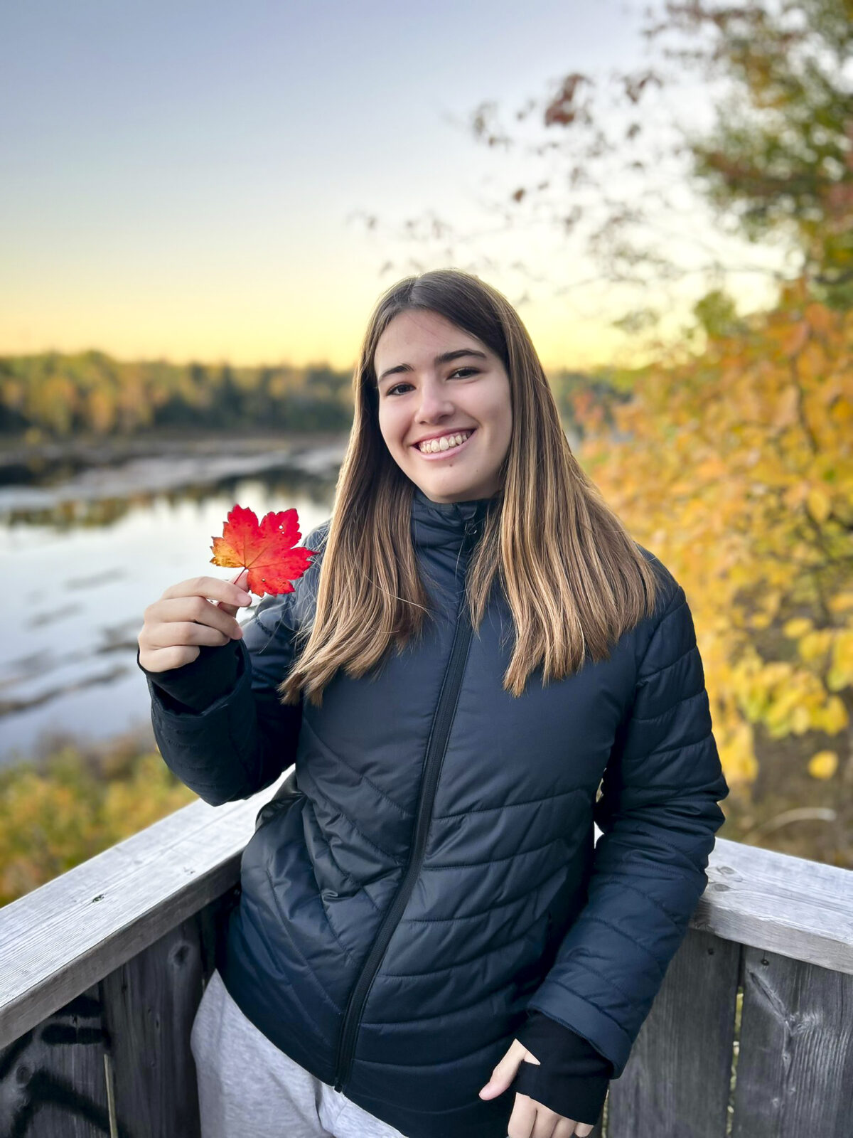Alumna española durante su año escolar con su familia anfitriona en Newfoundland, Canadá